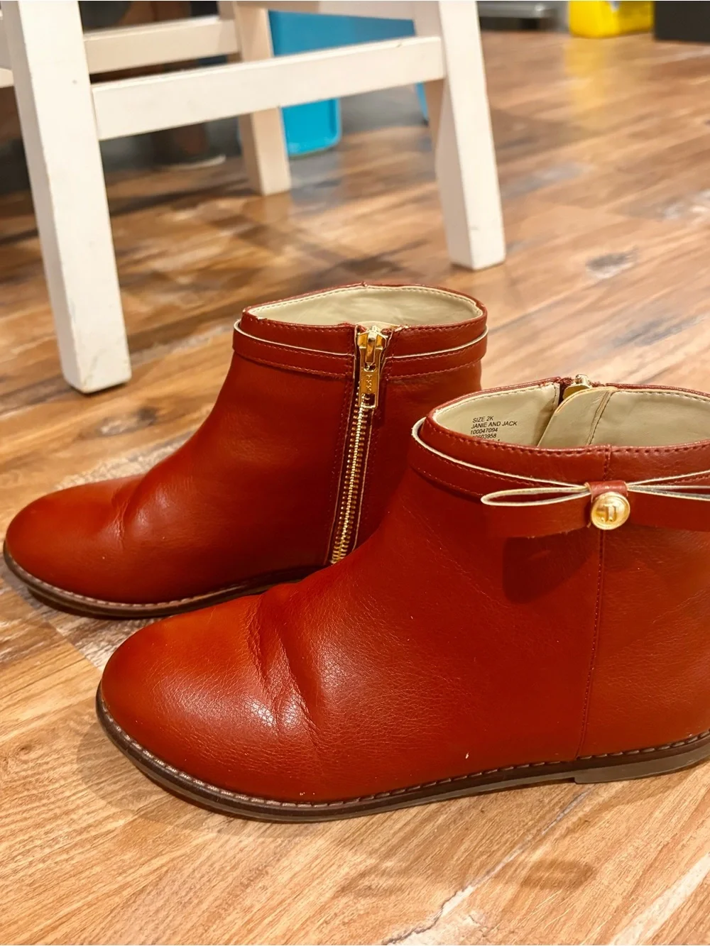 Janie and Jack Red Girls' Bow Accent Ankle Boots